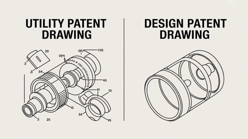Utility vs Design Patent Drawings